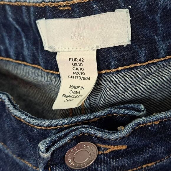 H&M Women's Mom Jeans in Dark Blue Wash size 10 - Picture 5 of 6